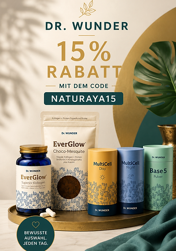 Dr. Wunder Produkte mit dem Rabattcode NATURAYA15 für 15 % Rabatt im offiziellen Onlineshop.
