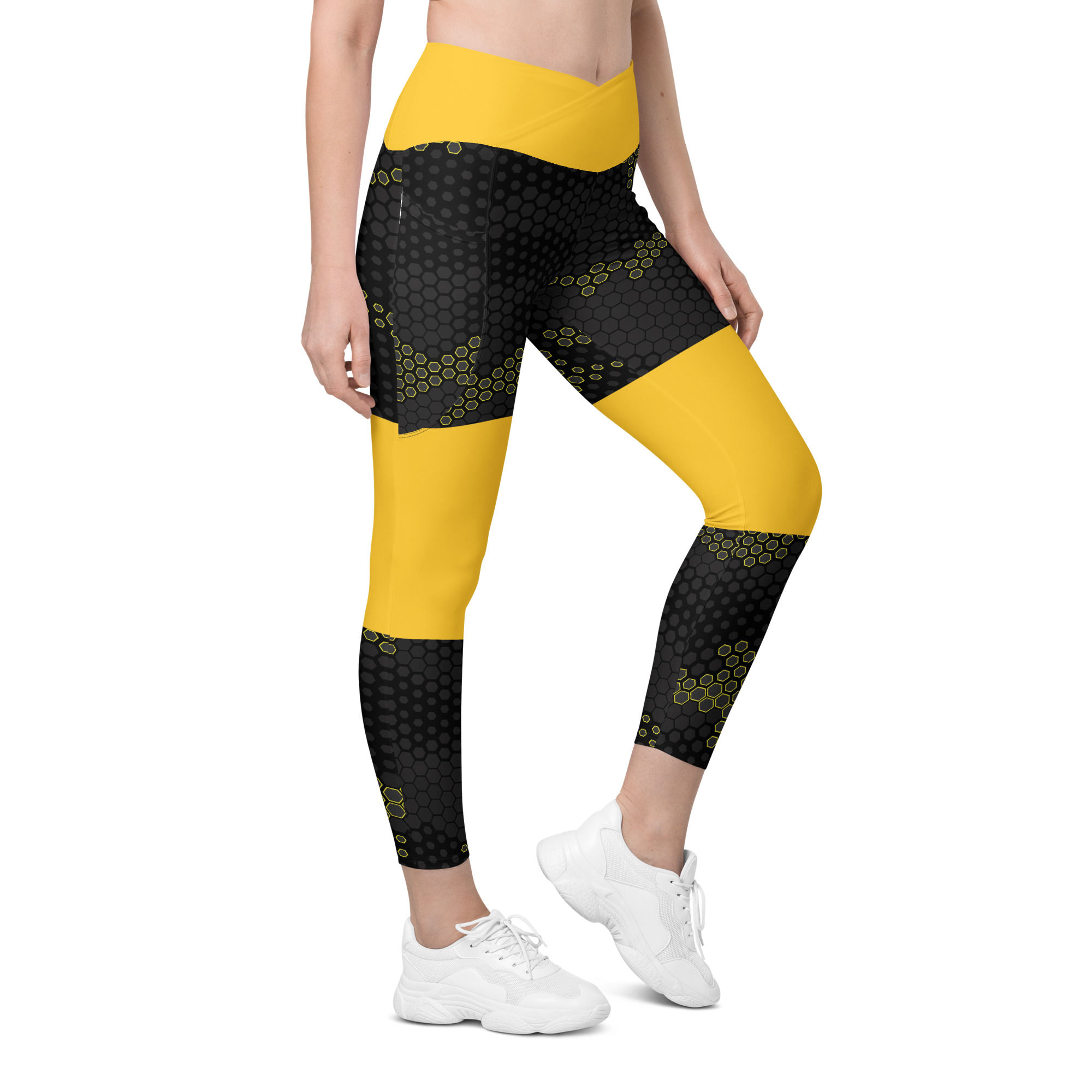 Busy Bee || Crossover leggings with pockets