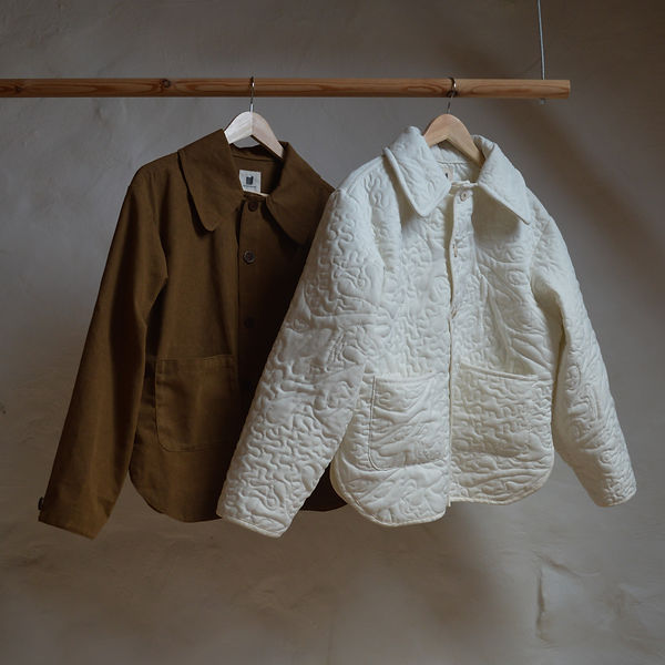 Quilted white puffer jacket