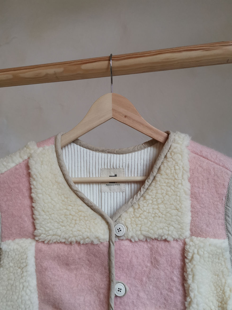 Thumbnail: Sweet Pink Checkerboard Fleece Vest