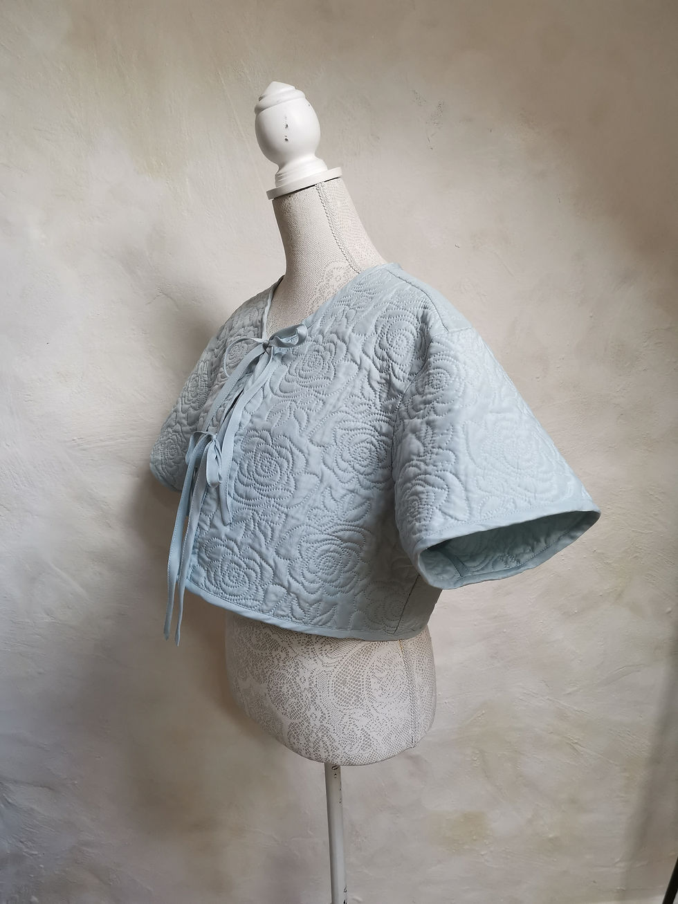 Thumbnail: Freya Quilted Top in Cornflower Blue