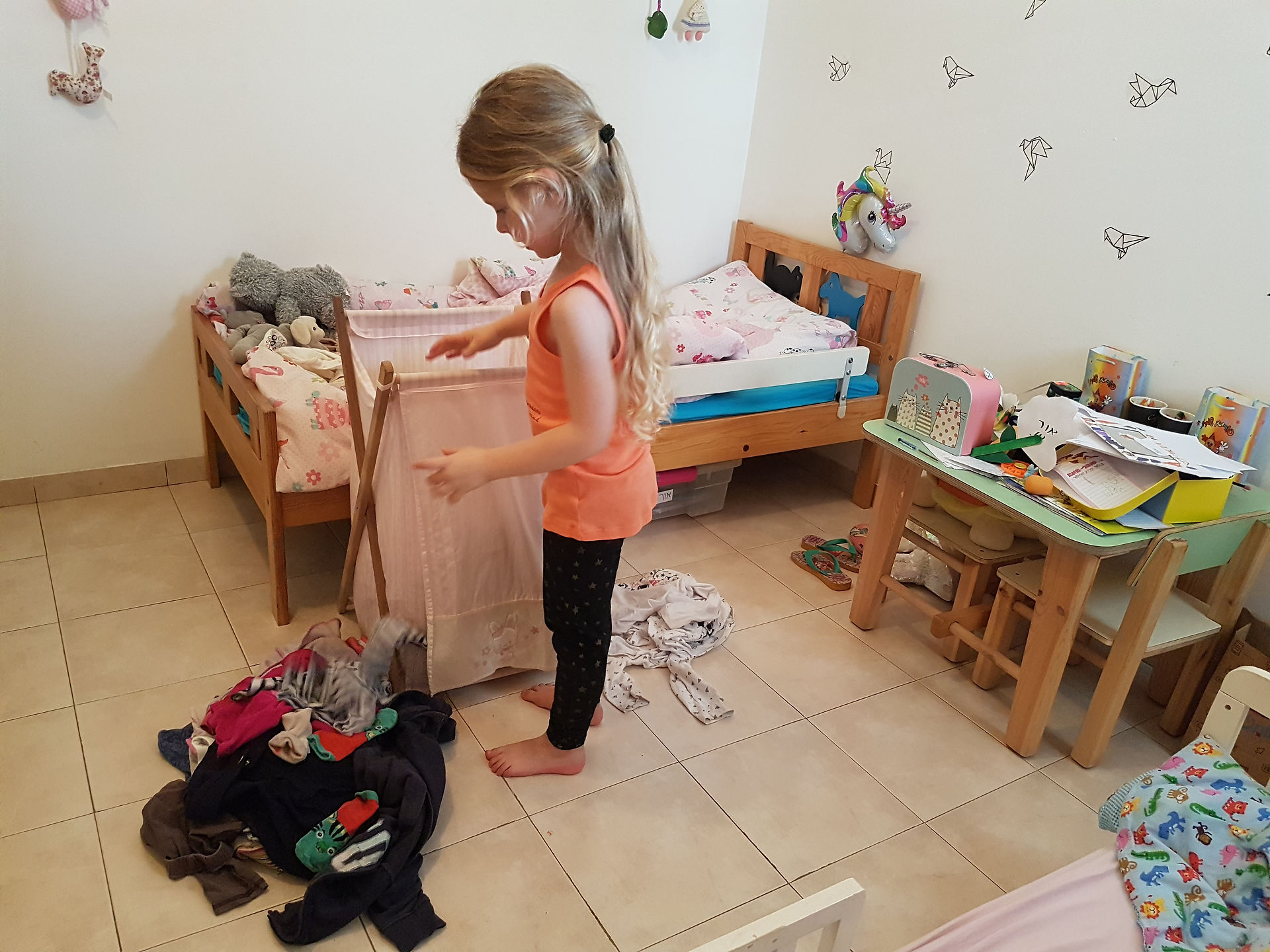 מיון כביסה לפי צבעים