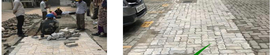 Paver block surfaces are stabilised with PotHoleRaja GridMats