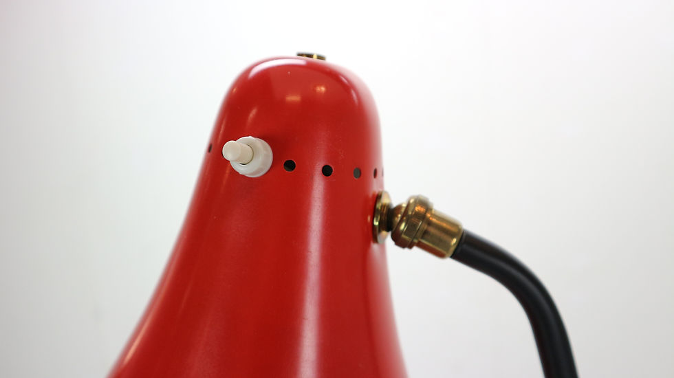 Thumbnail: JJM Hoogervorst Anvia "Model 1503" Red Floor Lamp, 1955 Dutch Minimalistic