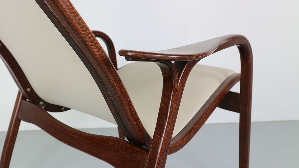 Thumbnail: Lamino Chair in Leather and Wengé by Yngve Ekström for Swedese