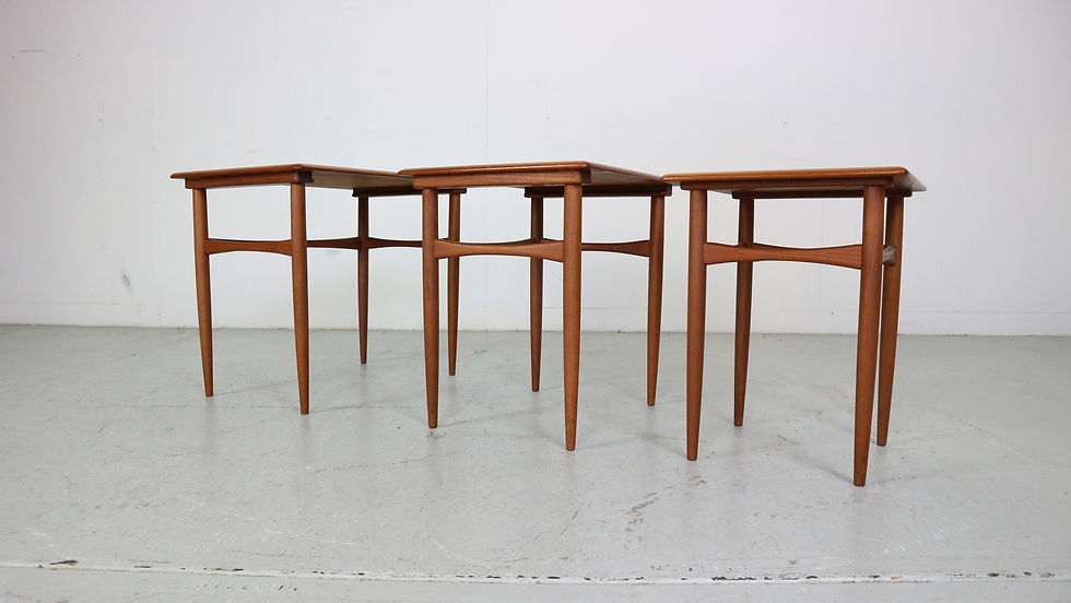 Thumbnail: Kai Kristiansen Teak Nesting Side Table Set Of 3 , 1960's Denmark