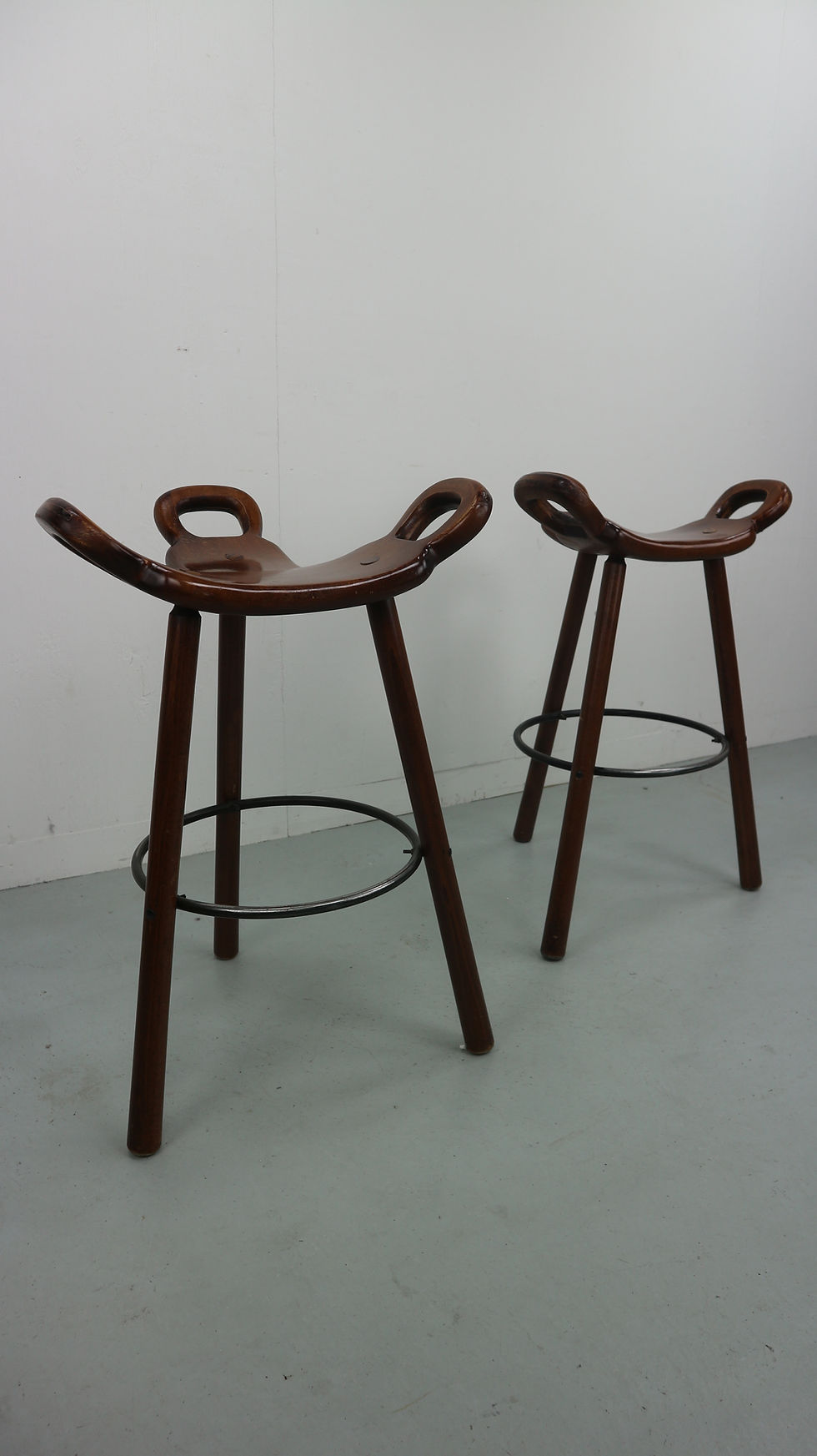 Thumbnail: Set of Two Marbella Brutalist Bar Stools, 1970s