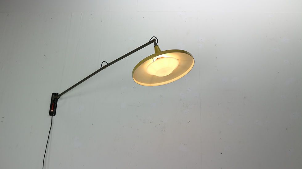Thumbnail: Yellow & Grey Wim Rietveld 'Panama' Wall Lamp 4050 for Gispen 1955s Dutch Design