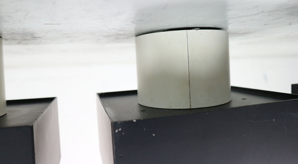 Thumbnail: set of 3 vintage 1960s Philips ceiling lamps, iced glass and metal