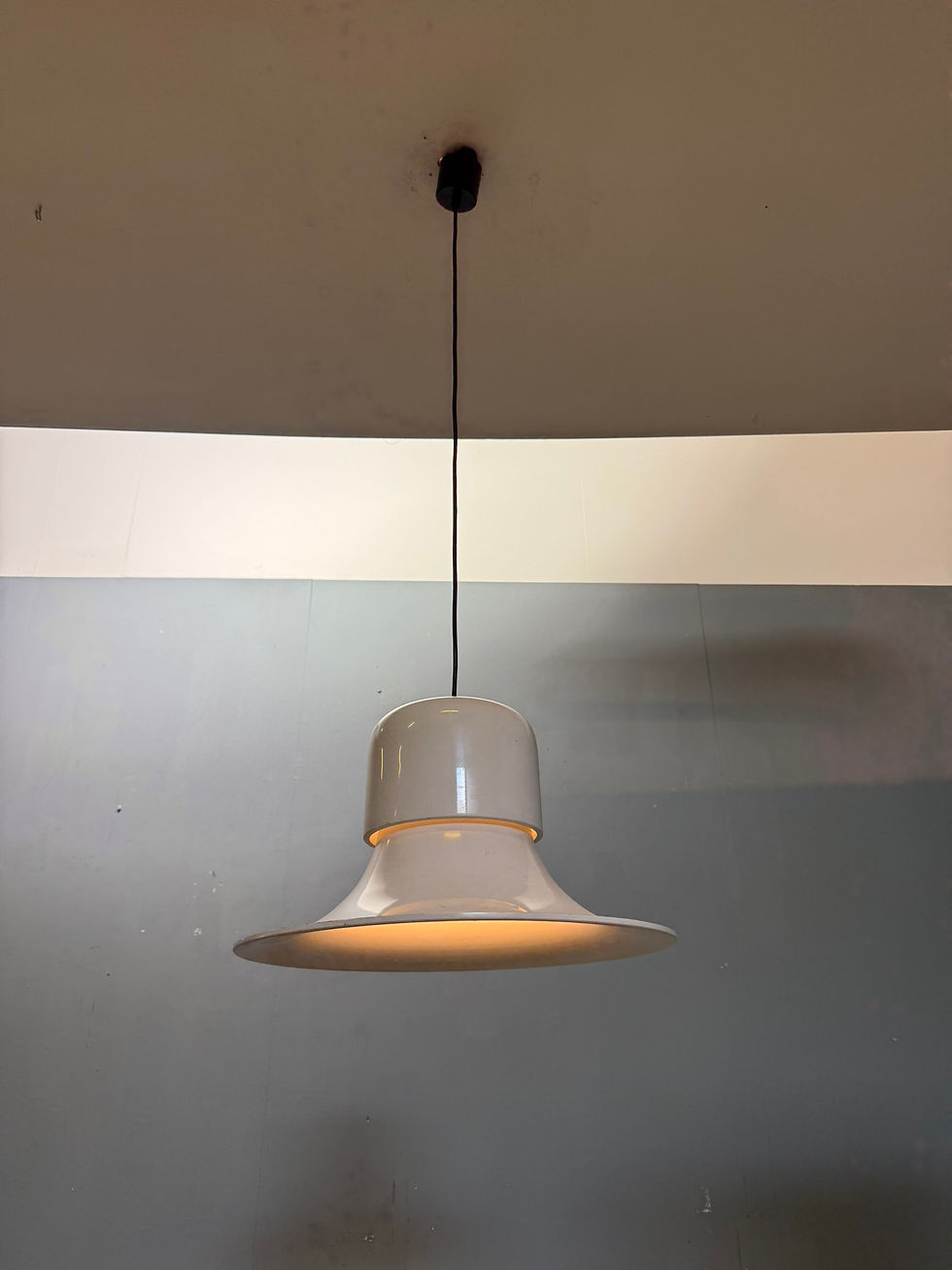 Thumbnail: White 'Campana' Hanging Lamp by Joe Colombo for Stilnovo, Italy 1970s