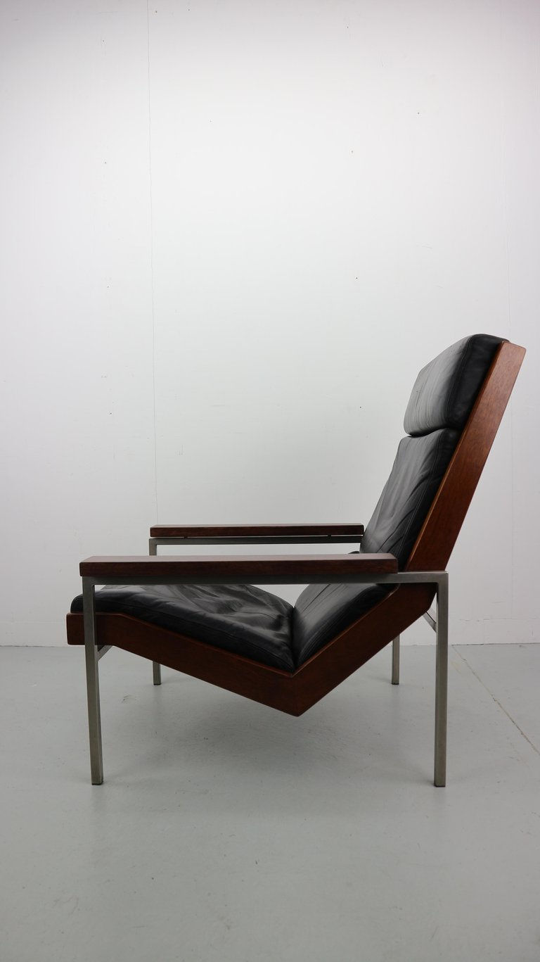 Thumbnail: Lotus Armchair in Black leather by Rob Parry for De Ster Gelderland, 1960s