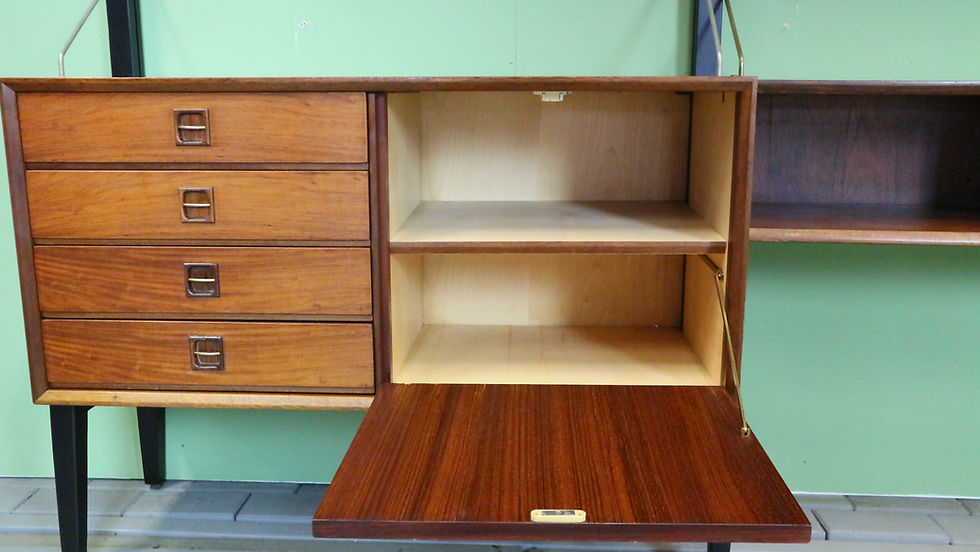 Thumbnail: Teak Modular Mid-Century Modern Wall Unit by Louis van Teeffelen for WéBé, 1960s
