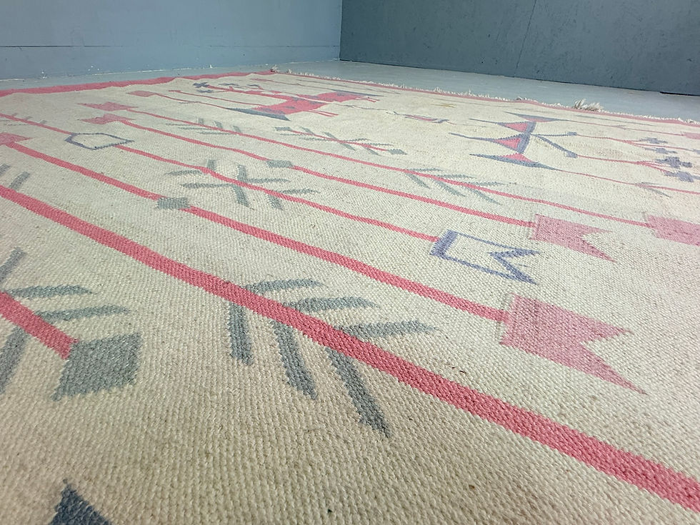Thumbnail: Vintage Kilim Rug, Wool and Cotton, Folk Art Style, Poland, 1970s