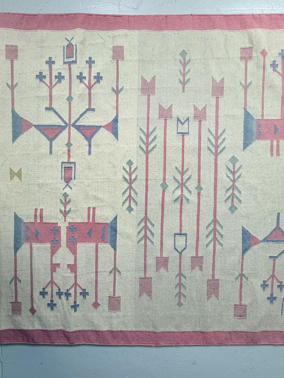 Thumbnail: Vintage Kilim Rug, Wool and Cotton, Folk Art Style, Poland, 1970s