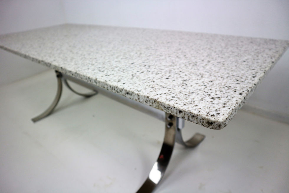 Thumbnail: Milo Baughman Attributed Granite and Chrome Coffee Table