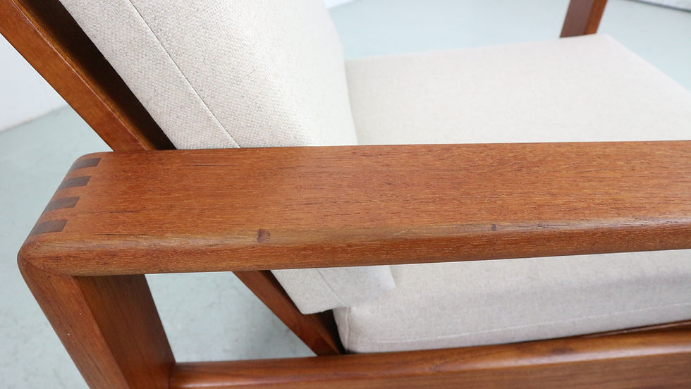Thumbnail: Easy Chair in Teak from EMC Møbler, Denmark 1960s, Newly Upholstered