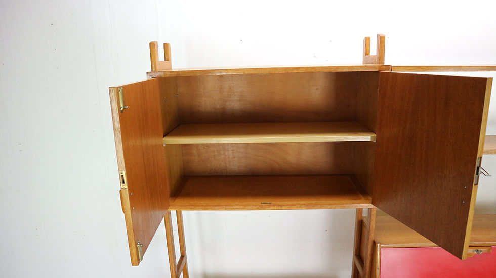 Thumbnail: Midcentury Dutch Modern Freestanding Room Divider- Shelve Unit In Oak, 1950s