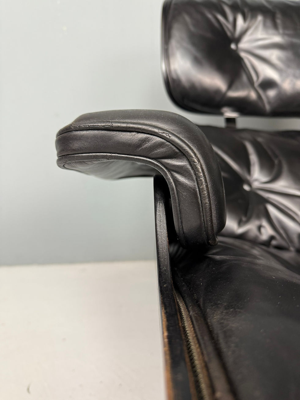 Thumbnail: All-Black Eames Lounge Chair by Herman Miller 1970s