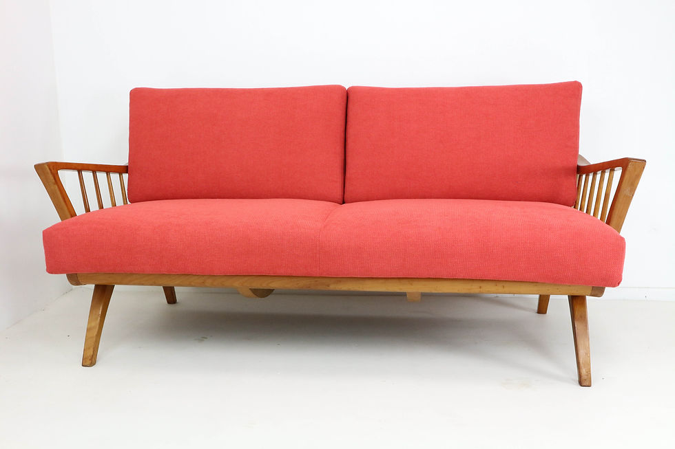 Thumbnail: Rare 1950s Sofa and Daybed by Walter Knoll for Antimott, New Upholstered
