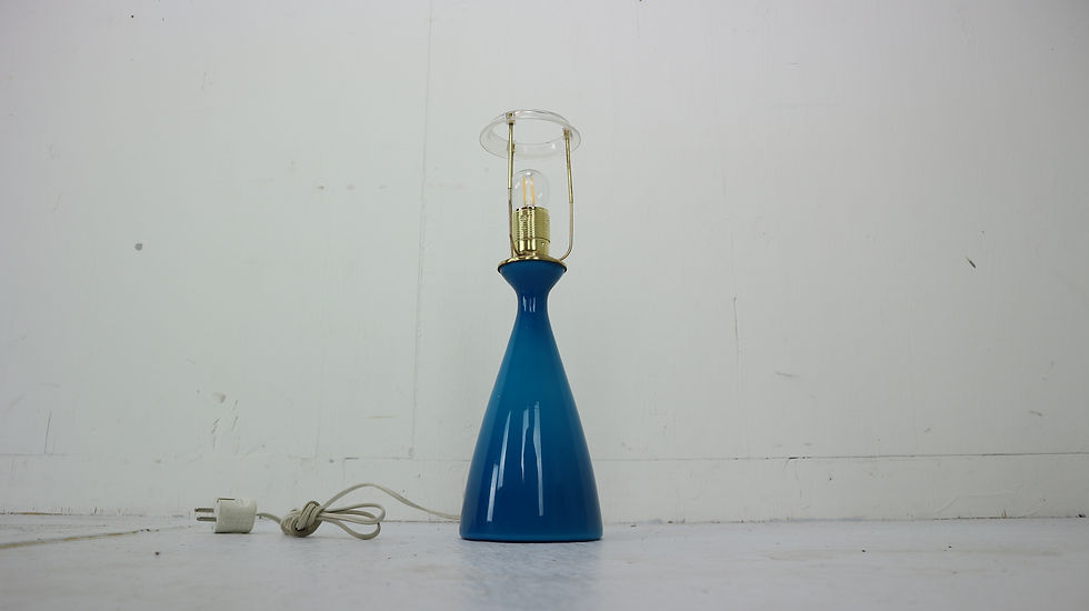 Thumbnail: Midcentury Danish Glass Table Lamp by Kastrup Holmegaard