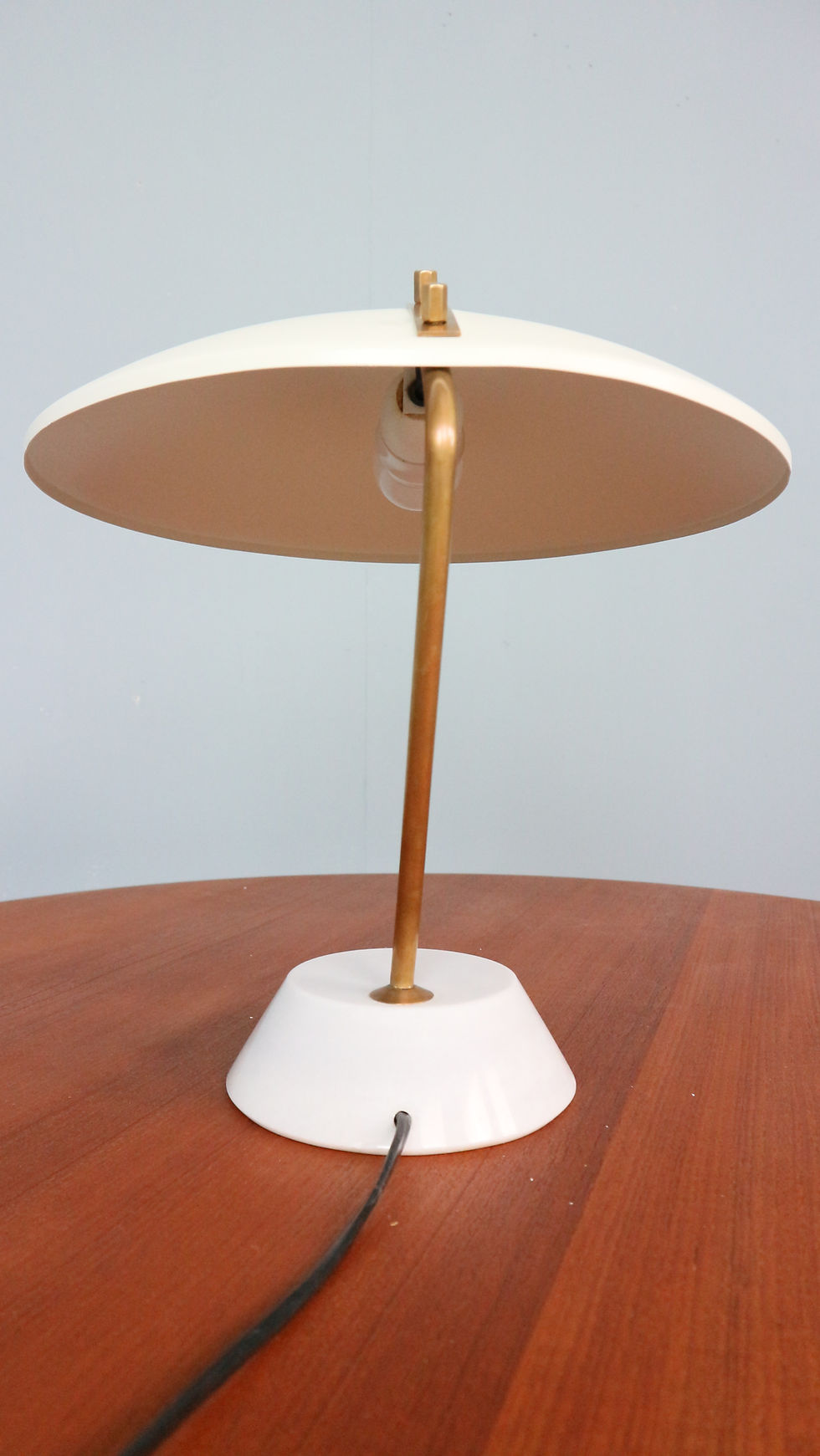 Thumbnail: Bruno Gatta "8023" White Table Light for Stilnovo, 1960s, Italy