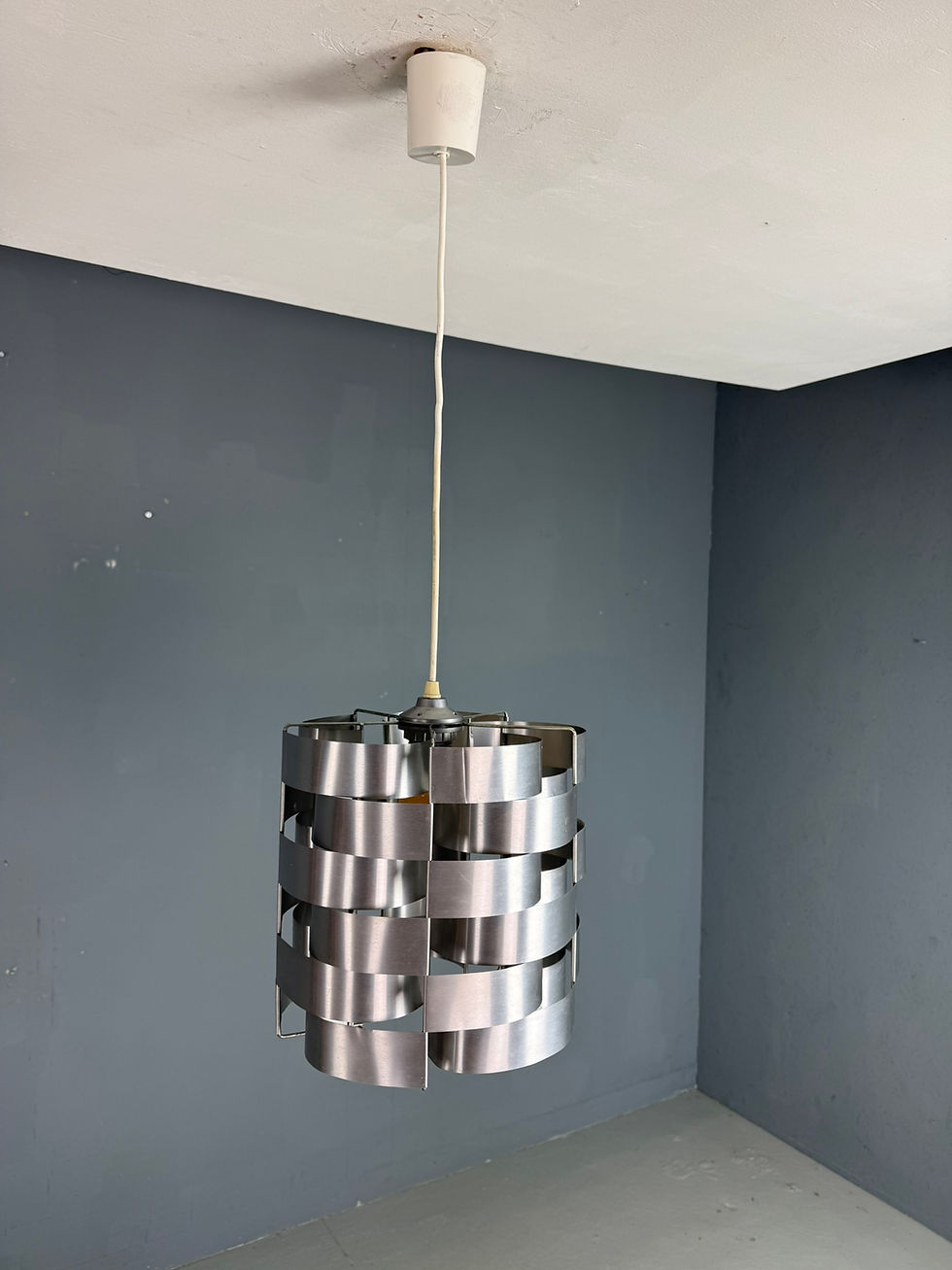 Thumbnail: Max Sauze Aluminum Pendant Lamp, Mid-Century Modern, France, 1970s