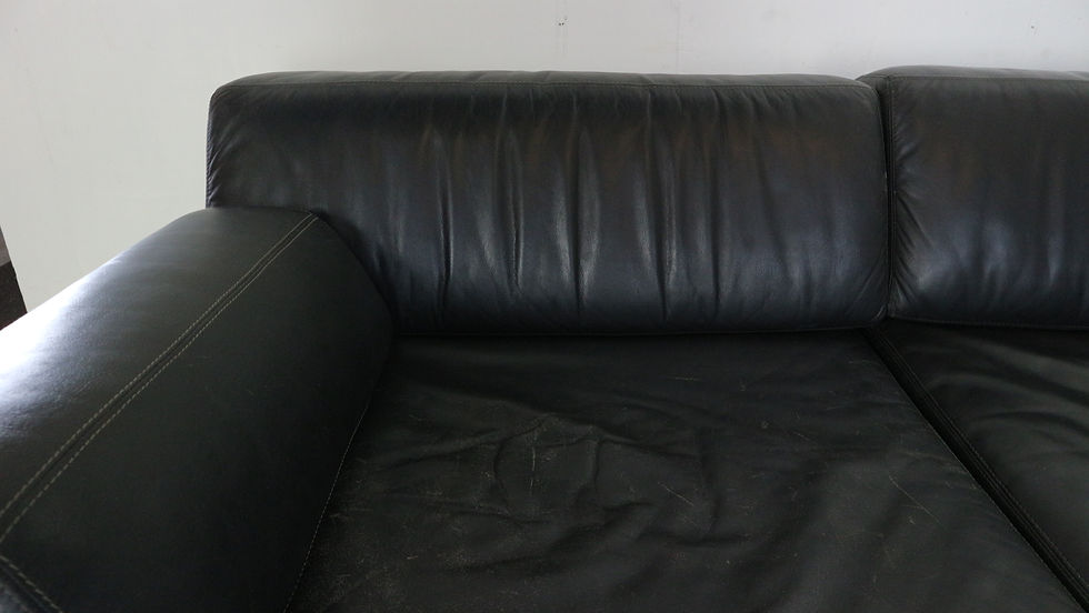 Thumbnail: De Sede DS 76 Black Leather Sectional Seven-Seater Sofa, 1970s Switzerland