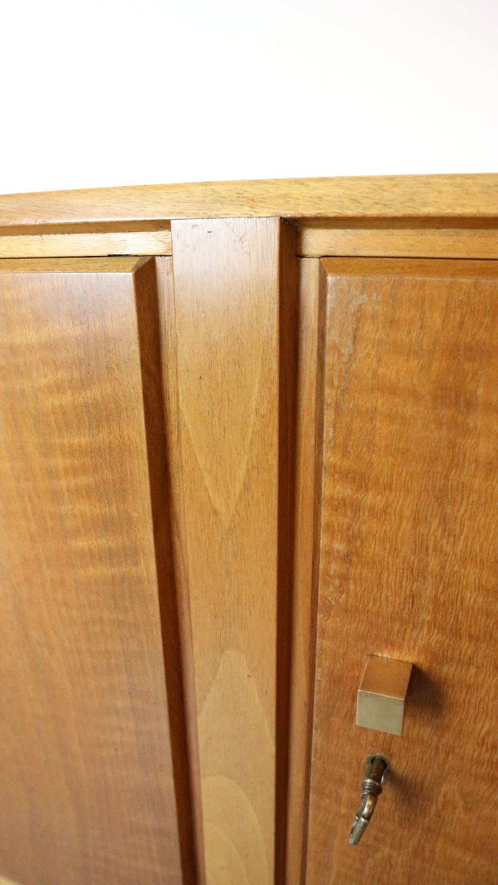 Thumbnail: Vintage brass / light wood exclusive sideboard with drawers and shelves, 1960s