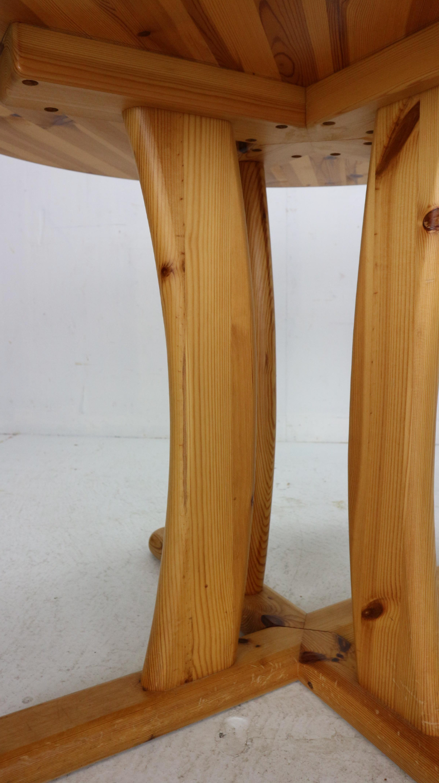 Thumbnail: Rainer Daumiller Style Round Solid Pinewood Dinning Table, 1970's Denmark