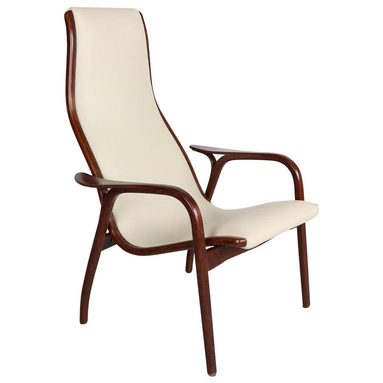 Lamino Chair in Leather and Wengé by Yngve Ekström for Swedese