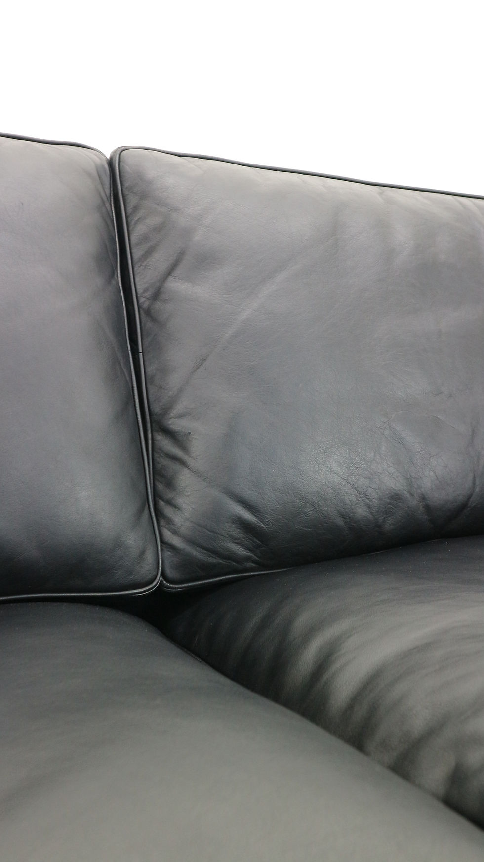 Thumbnail: Two-Seat Black Leather Sofa Designed by Børge Mogensen for Fredericia A/S, 1960