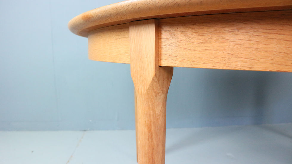 Thumbnail: Danish Oak Round Extendable Dining Table By Rosengaarden 1960 Denmark