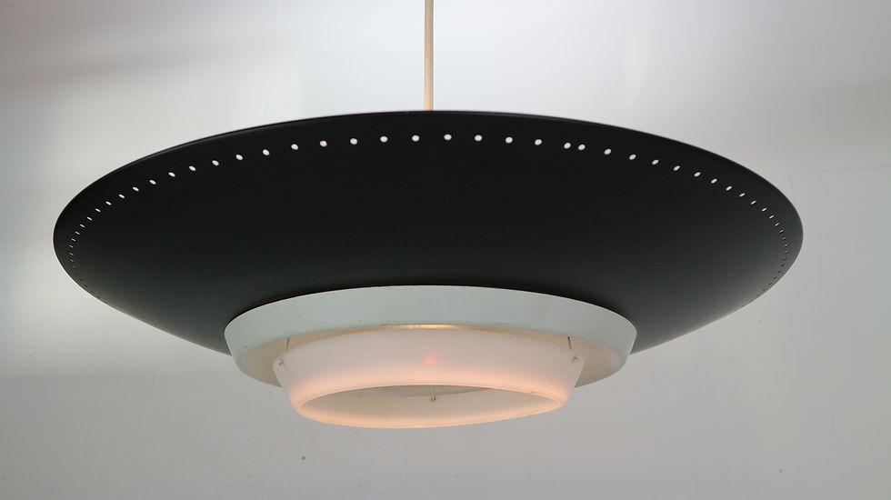 Thumbnail: Louis Kalff for Philips Industrial Ceiling Lamp, Dutch Design, 1950