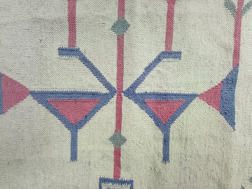 Thumbnail: Vintage Kilim Rug, Wool and Cotton, Folk Art Style, Poland, 1970s