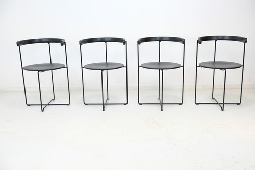 Set of Four 'Soley' Minimalist Folding Chairs by Vladimir Set of Four 'Soley' Minimalist Folding Chairs by Vladimir