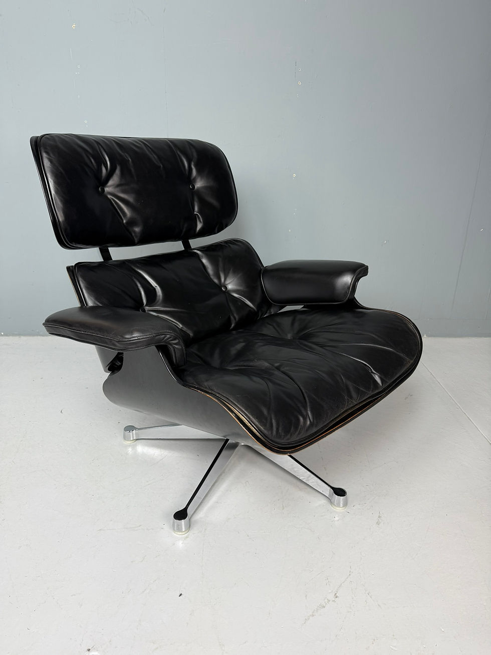 Thumbnail: All-Black Eames Lounge Chair by Herman Miller 1970s