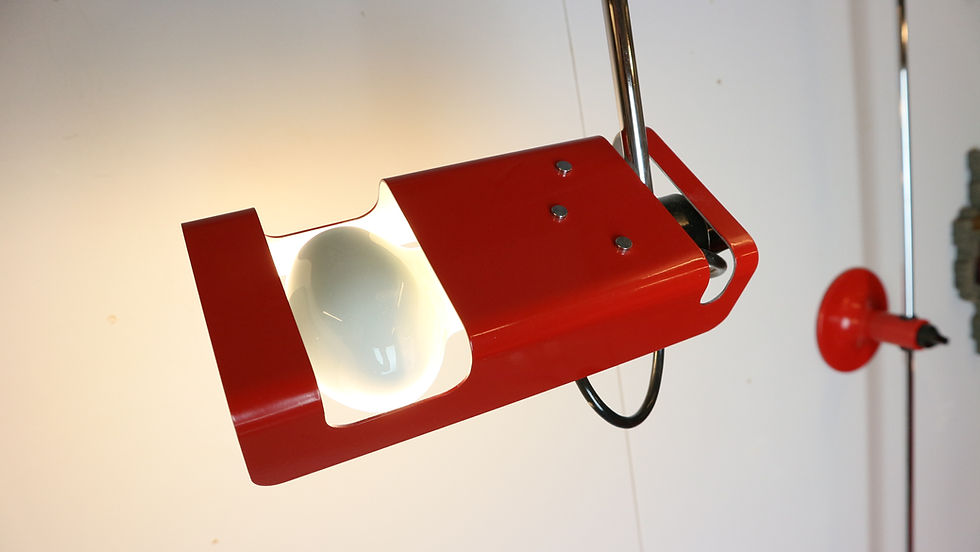 Thumbnail: Red vintage Spider Wall Lamp by Joe Colombo for O-Luce 1965s