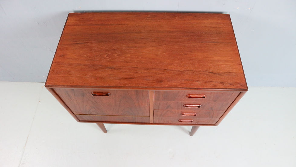 Thumbnail: Danish Teak Cabinet with Drawers and Drop-Down Door, 1960s