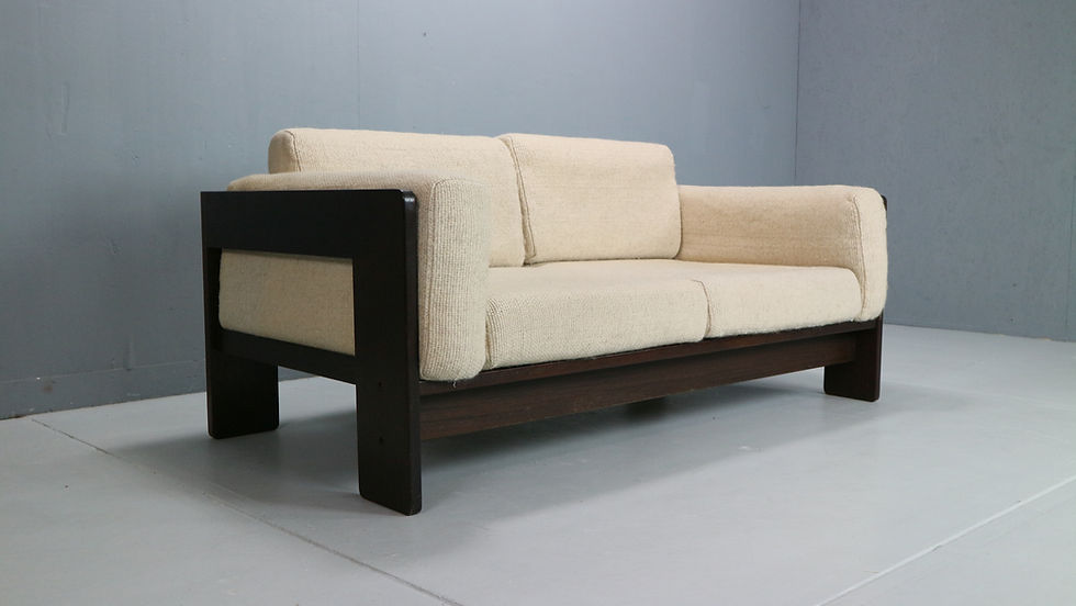Thumbnail: Tobia Scarpa Cream Wool Fabric "Bastiano" 2-Seater Sofa for Knoll, 1960s, Italy
