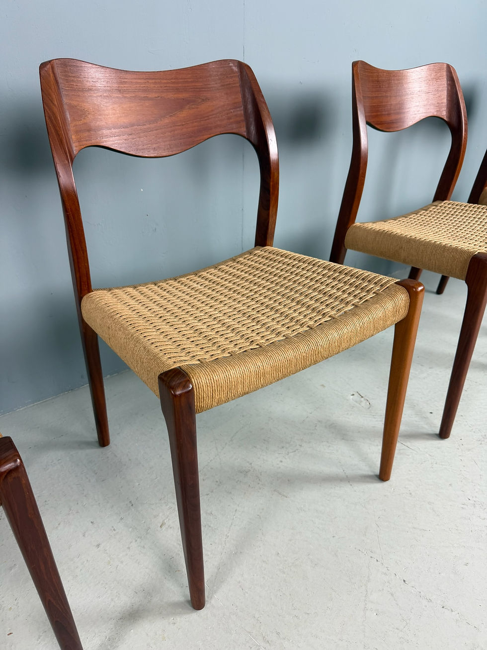 Thumbnail: Set of 4 Teak Niels O. Møller Dining Chairs- Model 71, Denmark