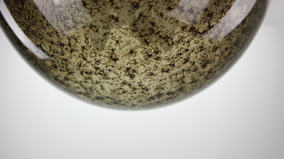 Thumbnail: Doria Amber Color Air Bubble Glass & Brass Ceiling Lamp 1960s