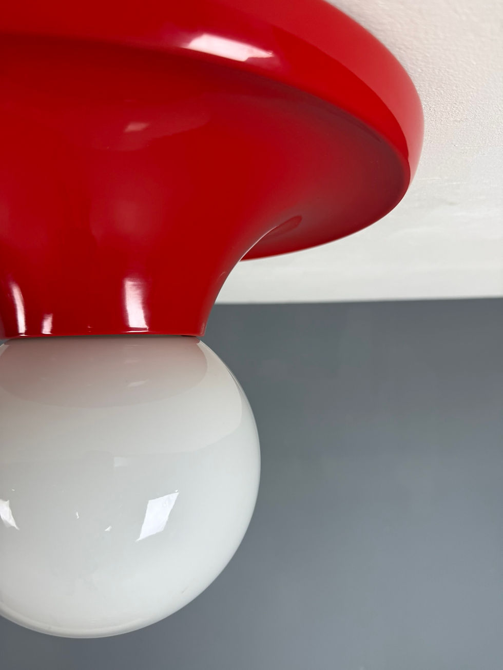 Thumbnail: Castiglioni Red Metal "Light Ball" Wall or Ceiling Lamp for Flos, Italy 1970s