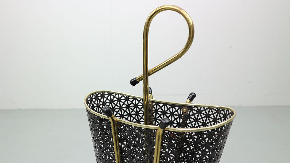 Thumbnail: Vintage Perforated Metal Umbrella Stand, 1950s