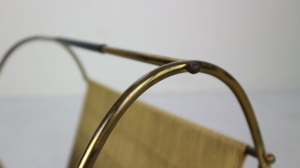 Thumbnail: Brass and Bamboo Magazine Rack Mid-Century Modern, 1950s, Austria