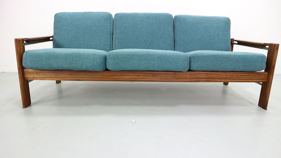 Thumbnail: Vintage Rosewood Newly Upholstered Three-Seat Sofa, 1960s