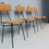 Thumbnail: Set of 4 Italian dining chairs newly upholstered 1950s