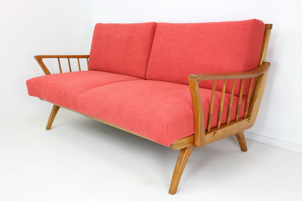 Thumbnail: Rare 1950s Sofa and Daybed by Walter Knoll for Antimott, New Upholstered