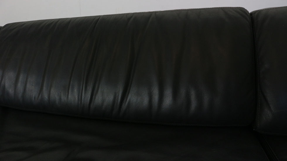 Thumbnail: De Sede DS 76 Black Leather Sectional Seven-Seater Sofa, 1970s Switzerland