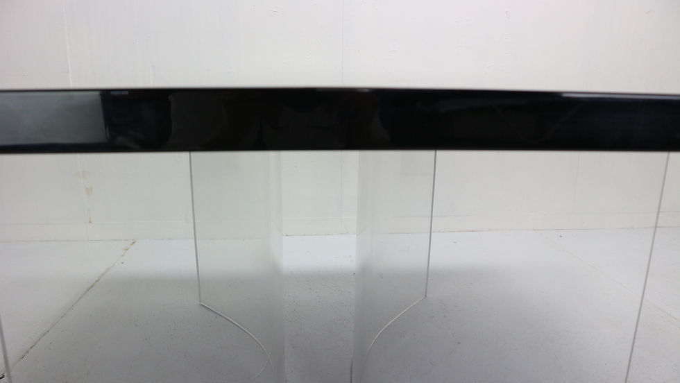 Thumbnail: "Acerbis International" Black Square Floating Dinning Table, 1970s, Italy