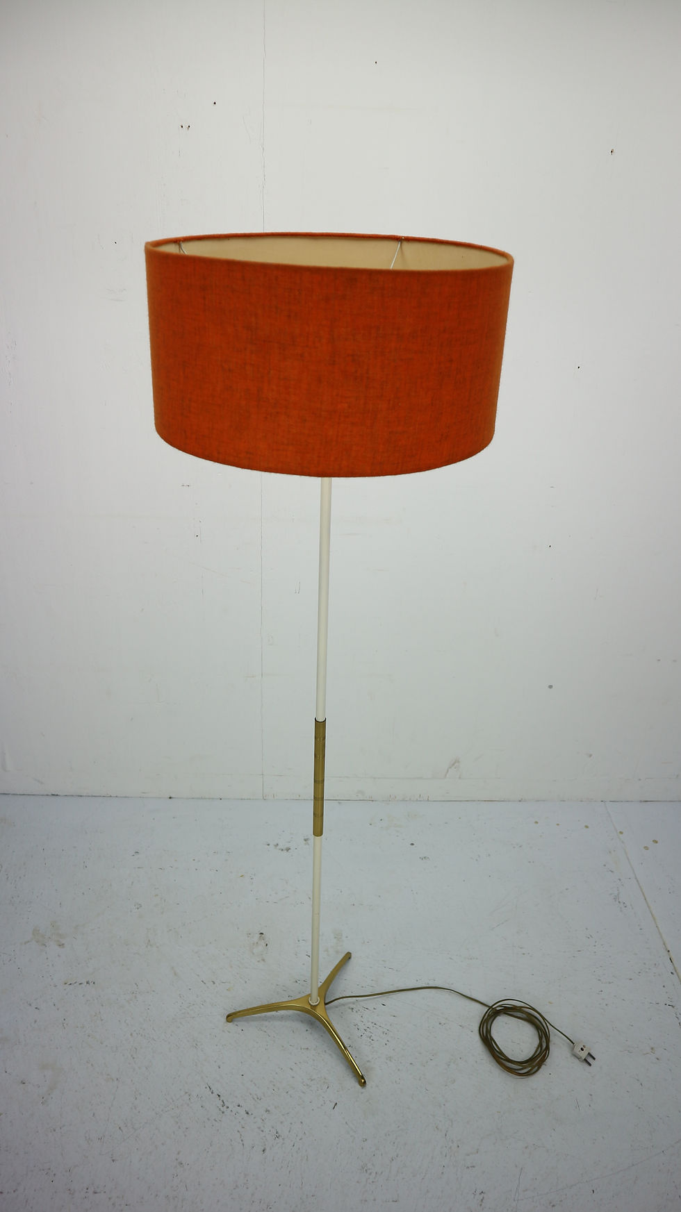 Thumbnail: French Floor Lamp Brass and Metal, 1950s